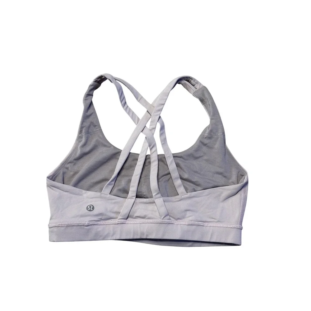 Lululemon Energy Bra Pale Pink Strappy Back Sports‎ Bra Size 6